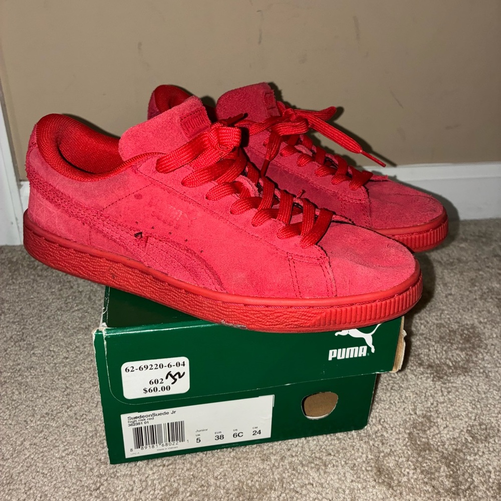 Puma Bold Red Suede Shoes